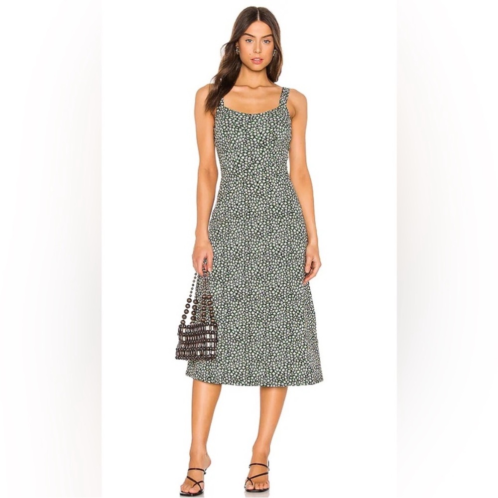 Free People Lorelai Black Floral Midi Dress